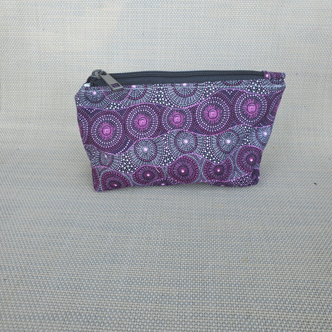 Purple Geometric Zipper Pouch