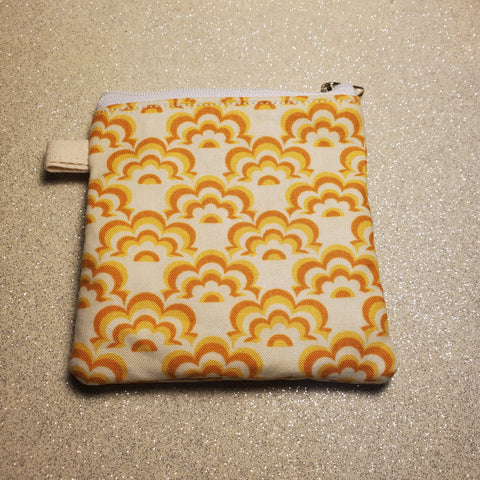 Orange Floral Keychain Wallet