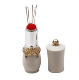 Travel Craft Lipstick Shaped Needle Pin Cushion with 5 Sewing Needles
